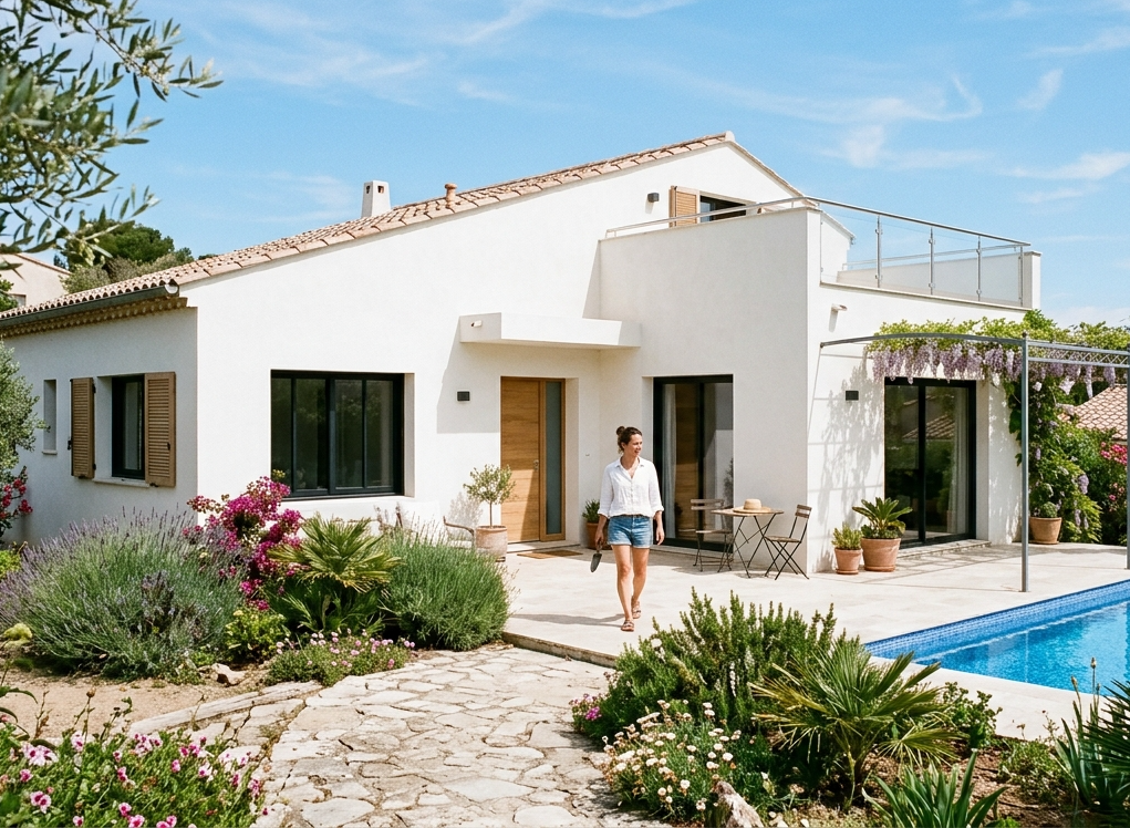 R&eacute;novation de fa&ccedil;ade lumineuse &agrave; Fr&eacute;jus